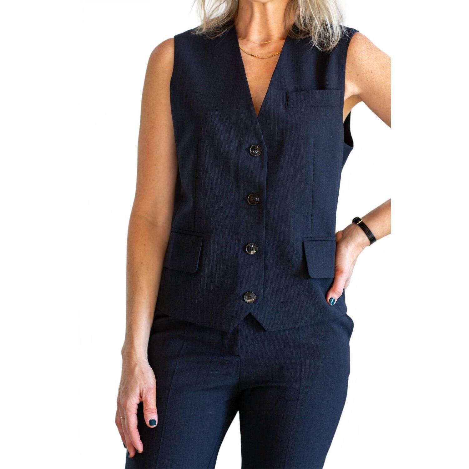 New Herskind Atlas Sleeveless Vest In Navy Melange